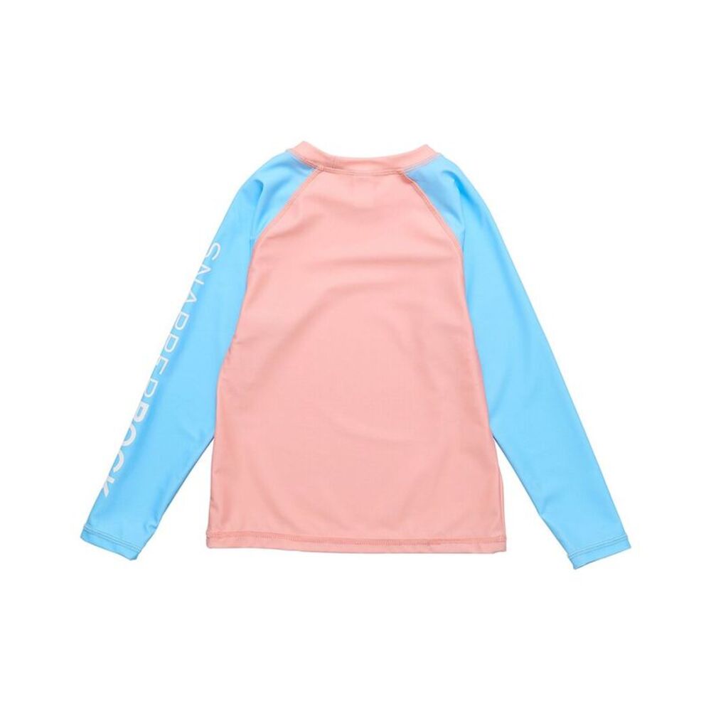 Snapper Rock Girls Colorblock Rash Top, Orange - Picture 2 of 3